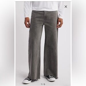 Elwood Raw Hem Flare Jeans Flannel Waist City Wash Size 28